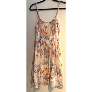 Joie Silk Floral Cream Pleated Dress XS